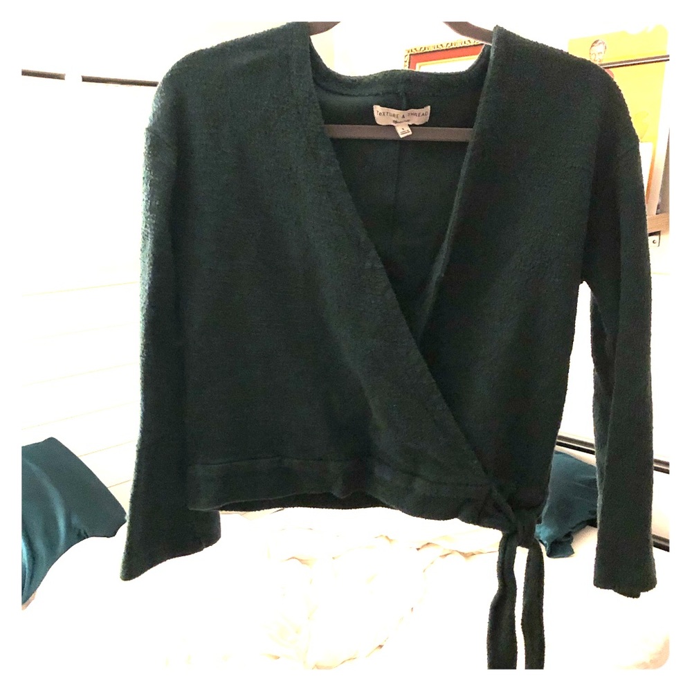 Madewell Crossed Front Dark Green Sweater